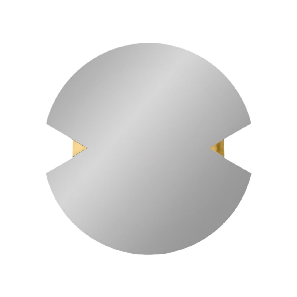 Modern Round Mirror with Gold Accents**