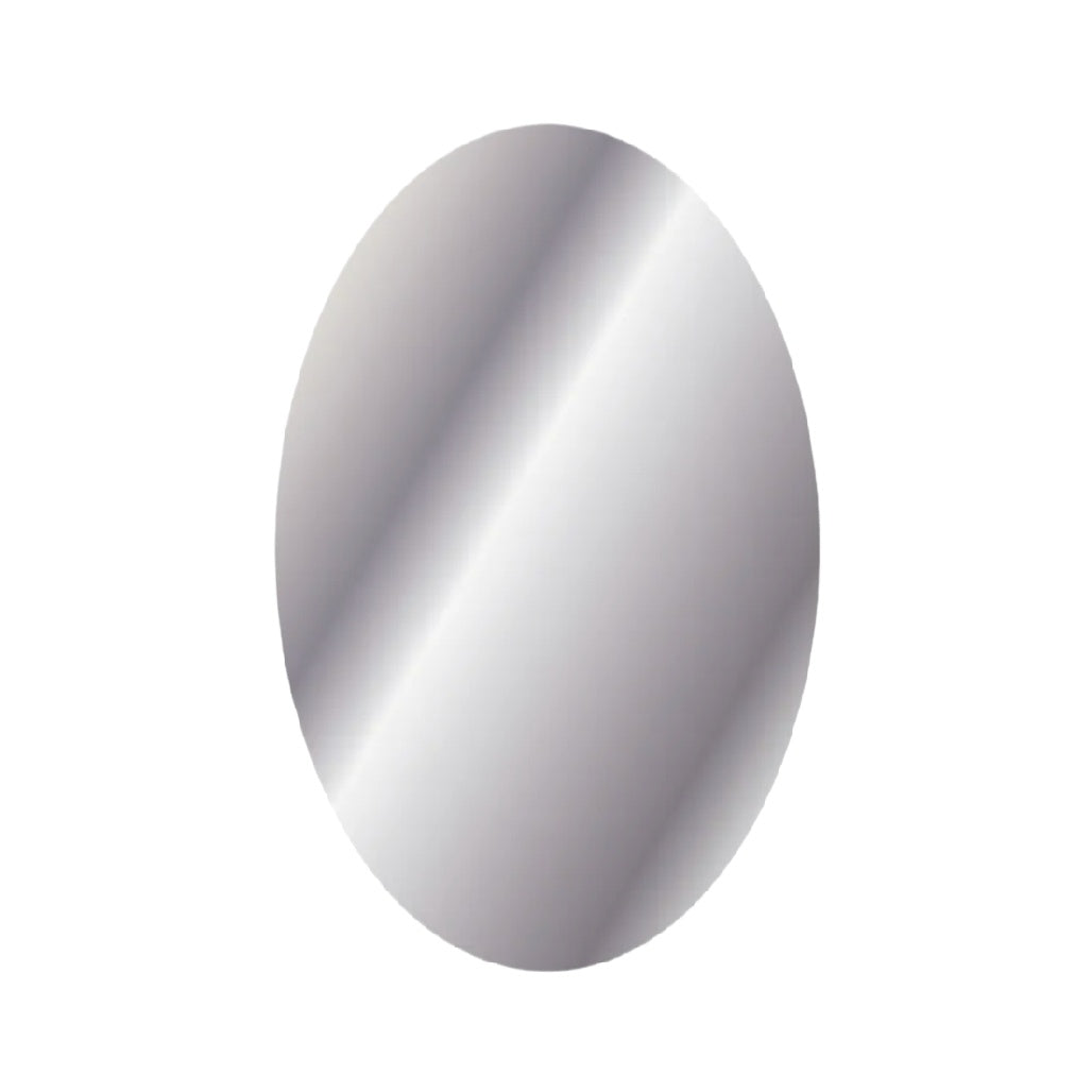 Elegant Oval Mirror - Sleek Silver Finish, Wall-Mounted Decor**