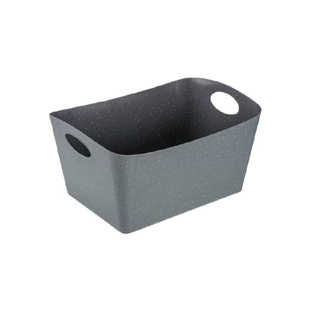 Large Versatile Storage Bin with Handles – Stylish Black Plastic Organizer for Home and Office Use