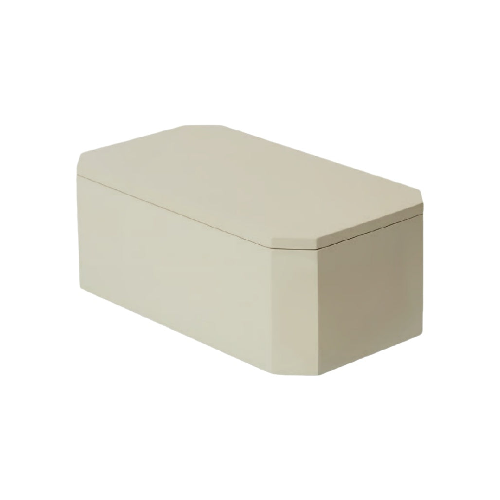 Modern Beige Storage Box with Lid - Stylish and Functional Organizer