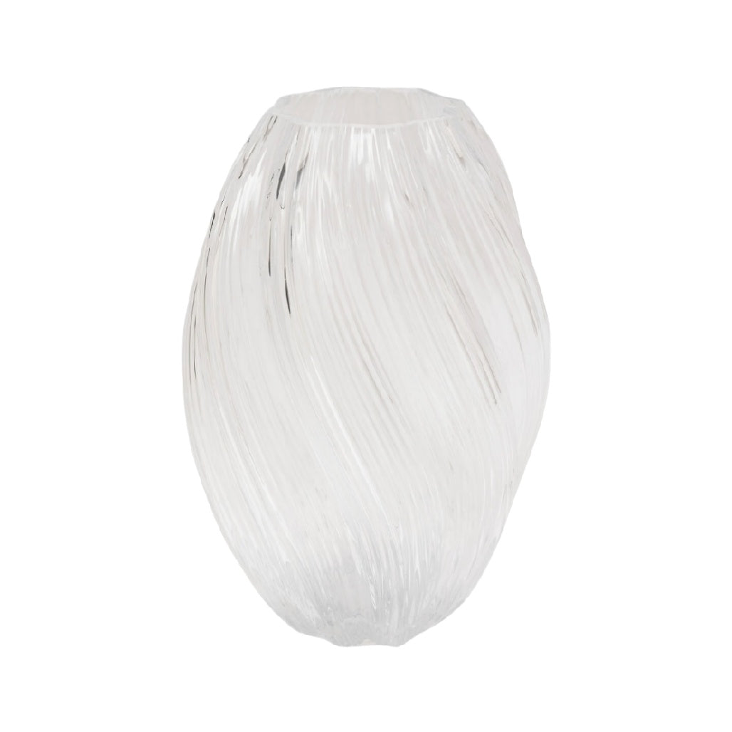Elegant Clear Spiral Glass Vase - Stylish Decor for Any Home